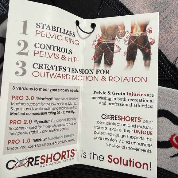Core Shorts Pro 3.0 Compression Shorts Athletic Support Black size XL - Picture 3 of 5